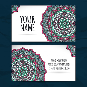 Cute mandala style visiting card