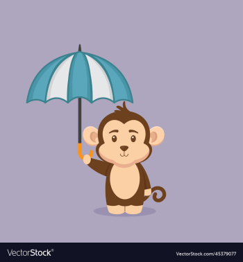 cute monkey holding umbrella cute monkey holding umbrella