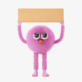Cute monster holding sign, 3D | Free Photo - rawpixel Cute monster holding sign, 3D | Free Photo - rawpixel