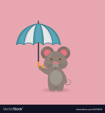 cute mouse holding umbrella cute mouse holding umbrella