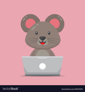 cute mouse working with laptop cute mouse working with laptop