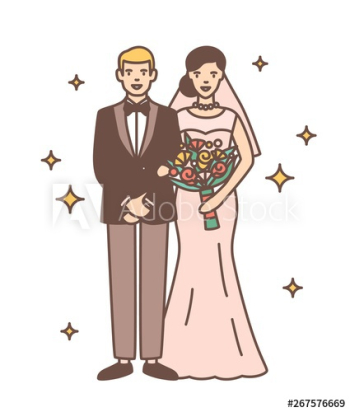 Cute newlywed couple isolated on white background Cute newlywed couple isolated on white background