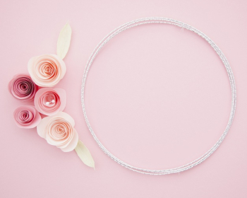 Cute ornamental frame with paper flowers Free Photo Cute ornamental frame with paper flowers Free Photo