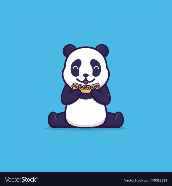 cute panda eating hot dog cute panda eating hot dog