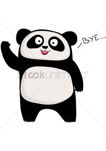 Cute panda saying bye Cute panda saying bye