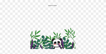 Cute Panda With Green Leaves Border, Cute, Panda, Leaf - Leaf