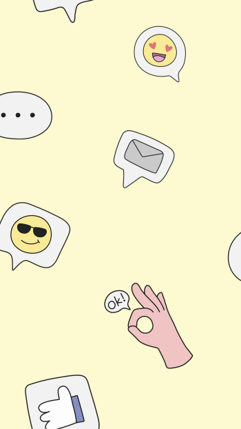 Cute pattern iPhone wallpaper, emoticon | Free Photo - rawpixel