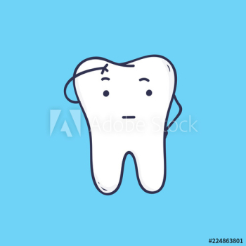 Cute pensive tooth Cute pensive tooth