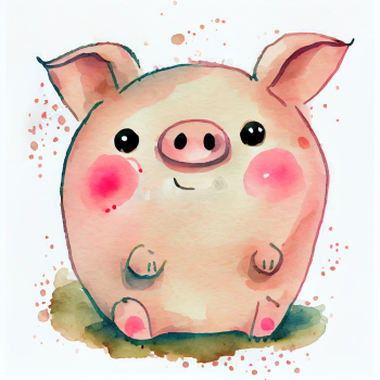 Cute pig watercolor Cute pig watercolor