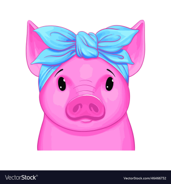 cute pig with bandana cute pig with bandana