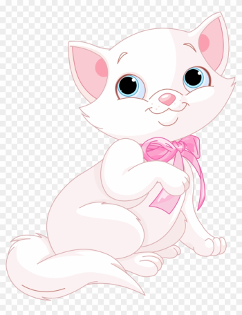 Cute Pink And White Cat Png Clipart Image - White Cat Clipart Png ...