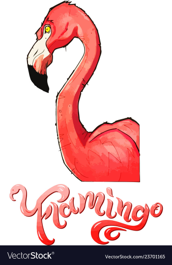 Cute pink flamingo vector image Cute pink flamingo vector image