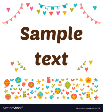 Cute postcard with colored design elements Cute vector image Cute postcard with colored design elements Cute vector image