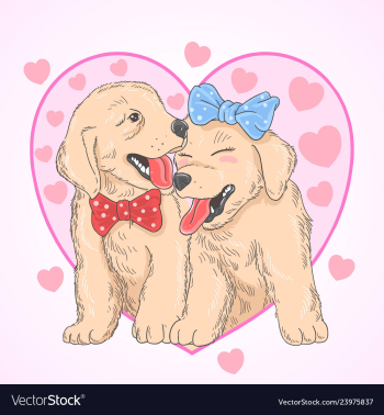 Cute puppy love vector image Cute puppy love vector image