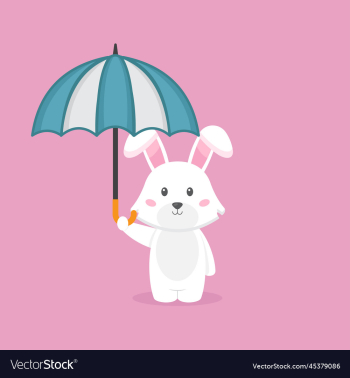 cute rabbit holding umbrella cute rabbit holding umbrella