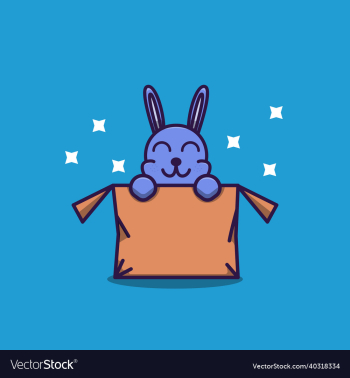 cute rabbit in a cardboard box cute rabbit in a cardboard box