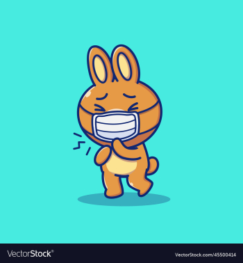 cute rabbit wearing medical mask cartoon cute rabbit wearing medical mask cartoon