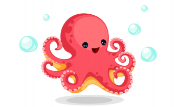 Cute red octopus cartoon vector Free Vector Cute red octopus cartoon vector Free Vector