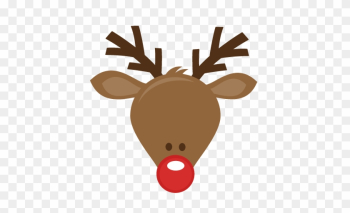 Cute Reindeer Head Svg Cutting Files For Scrapbooking - Rudolph The Red Nosed Reindeer Head