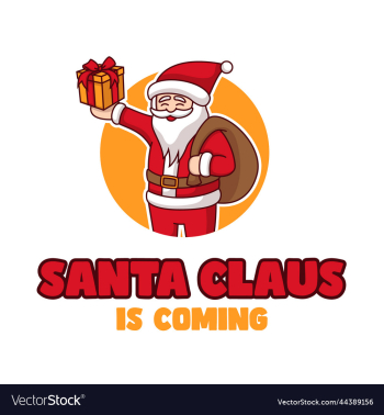 cute santa mascot holding gift cute santa mascot holding gift