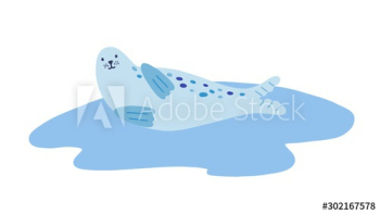 Cute seal, adorable sea calf flat vector illustration Cute seal, adorable sea calf flat vector illustration