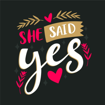 Cute she said yes lettering Free Vector Cute she said yes lettering Free Vector