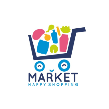 Cute shopping cart logo Free Vector Cute shopping cart logo Free Vector