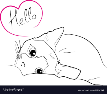 Cute small cat vector image Cute small cat vector image