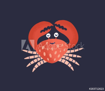 Cute smiling crab isolated on dark background Cute smiling crab isolated on dark background