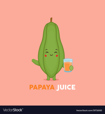 cute smiling papaya juice character cute smiling papaya juice character