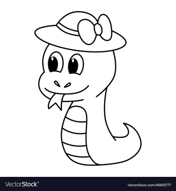 cute snake cartoon coloring page for kids