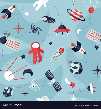 cute space seamless pattern colorful kids