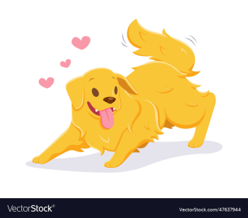 cute style golden retriever doing playful pose