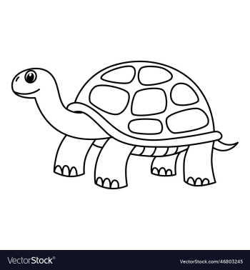 cute turtle cartoon coloring page for