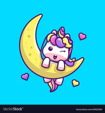 cute unicorn on moon cartoon cute unicorn on moon cartoon