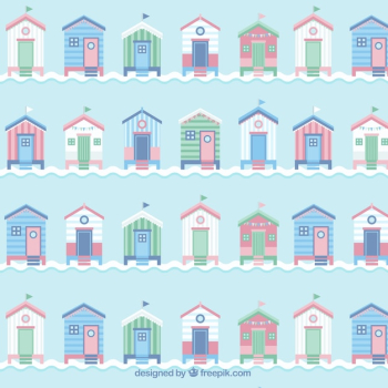 Cute vintage beach huts pattern Cute vintage beach huts pattern