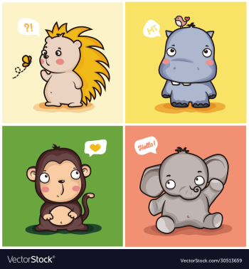 cute wild animal characters