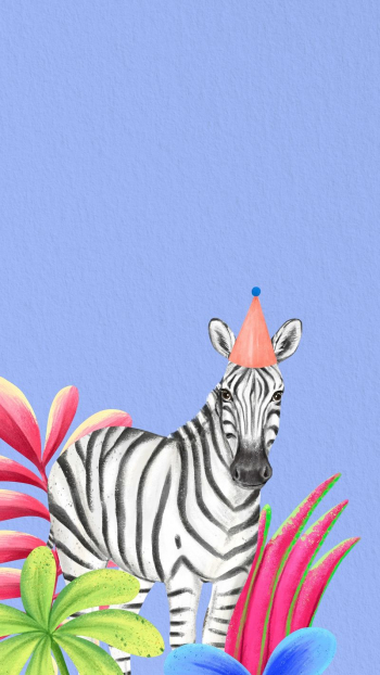 Cute zebra iPhone wallpaper, blue | Free Photo Illustration - rawpixel
