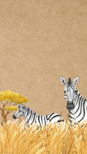 Cute zebra iPhone wallpaper, brown | Free Photo Illustration - rawpixel