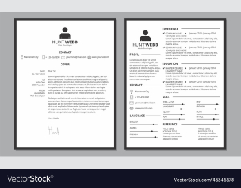 cv resume cover clean black border cv resume cover clean black border