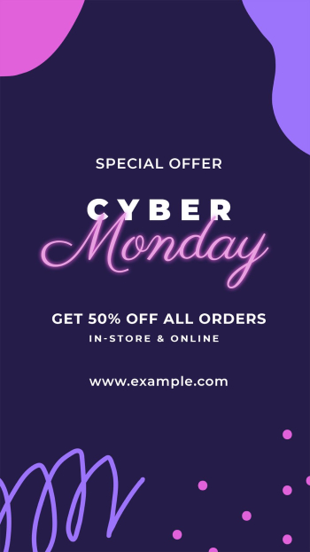 Cyber Monday sale template, neon | Free PSD Template - rawpixel