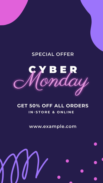 Cyber Monday sale template, neon | Free Vector Template - rawpixel