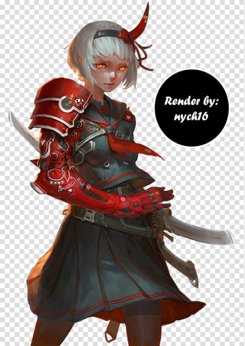 Cyberpunk Pixiv Anime Samurai, Anime transparent background PNG clipart