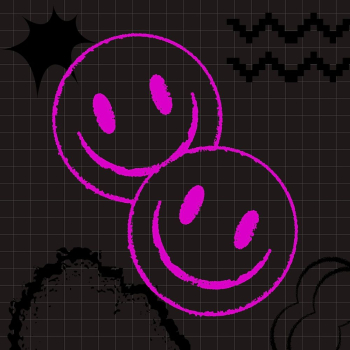 Cyberpunk smiling face collage element, | Free PSD - rawpixel