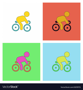 Cyclist on bicycle riding bicycle outdoors at vector image Cyclist on bicycle riding bicycle outdoors at vector image