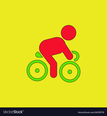 Cyclist on bicycle riding bicycle outdoors at vector image Cyclist on bicycle riding bicycle outdoors at vector image