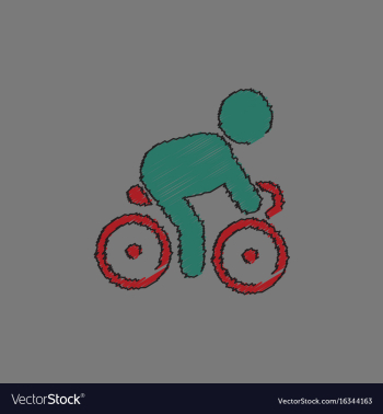 Cyclist on bicycle riding bicycle outdoors at vector image Cyclist on bicycle riding bicycle outdoors at vector image