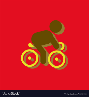 Cyclist on bicycle riding bicycle outdoors at vector image Cyclist on bicycle riding bicycle outdoors at vector image