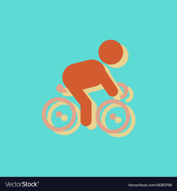 Cyclist on bicycle riding bicycle outdoors at vector image Cyclist on bicycle riding bicycle outdoors at vector image