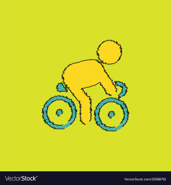 Cyclist on bicycle riding bicycle outdoors at vector image Cyclist on bicycle riding bicycle outdoors at vector image